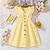 Enchanting 3D Striped Ruffle Dress for Girls – Sweet Summer A-Line Dress for Ages 4-12 Yellow
