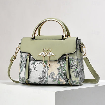 Stylish PU Leather Women's Tote Bag - Versatile Diaper Bag for Everyday Use Black Beige Green Black-Beige-Green-Pink-Purple-Khaki-