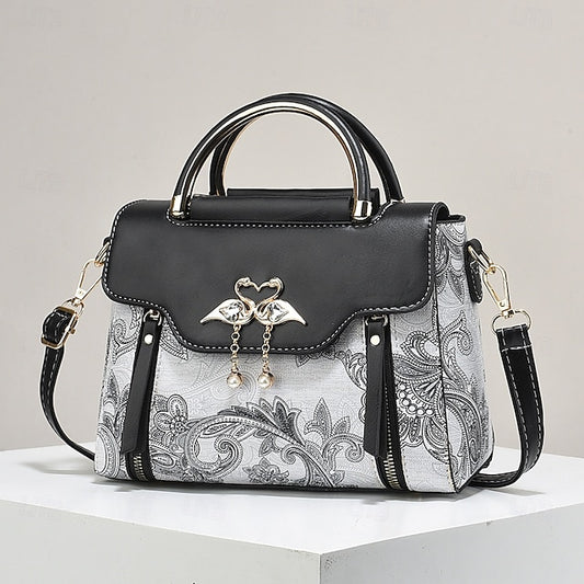 Stylish PU Leather Women's Tote Bag - Versatile Diaper Bag for Everyday Use Black Beige Green Black-Beige-Green-Pink-Purple-Khaki-