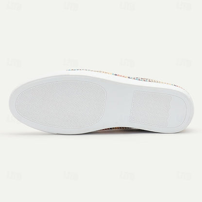 Stylish Breathable Men's Sneakers - Slip-Resistant PU Leather & Nylon for Comfortable