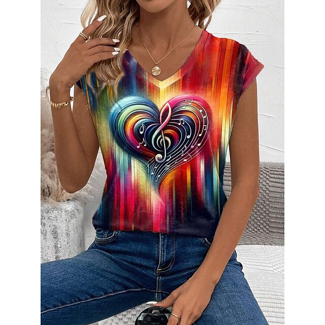 Vibrant Heart Note Tote Bag: Lightweight, Foldable & Stylish for Everyday Use Rainbow Purple Green Rainbow-Purple-Green-